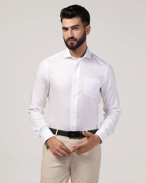 Formal White Textured Shirt - Rager