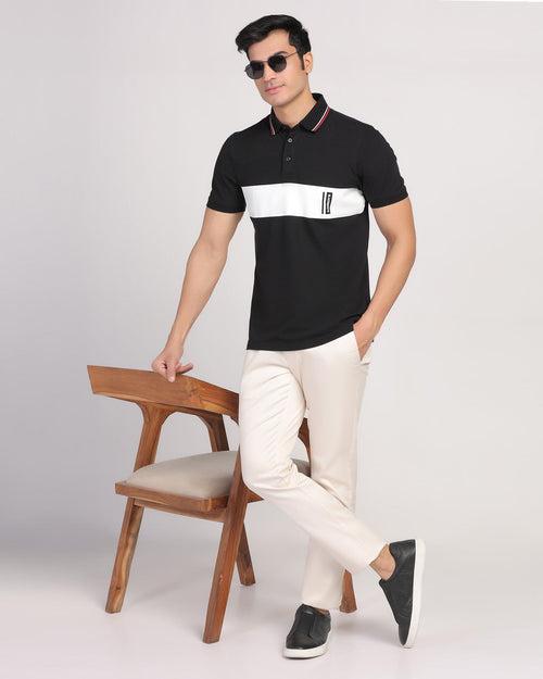 Polo Black Solid T-Shirt - Anthony