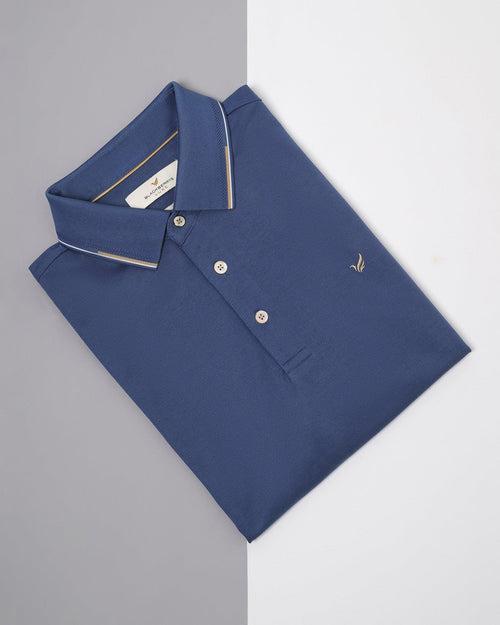 Polo Federal Blue Solid T-Shirt - Emerald