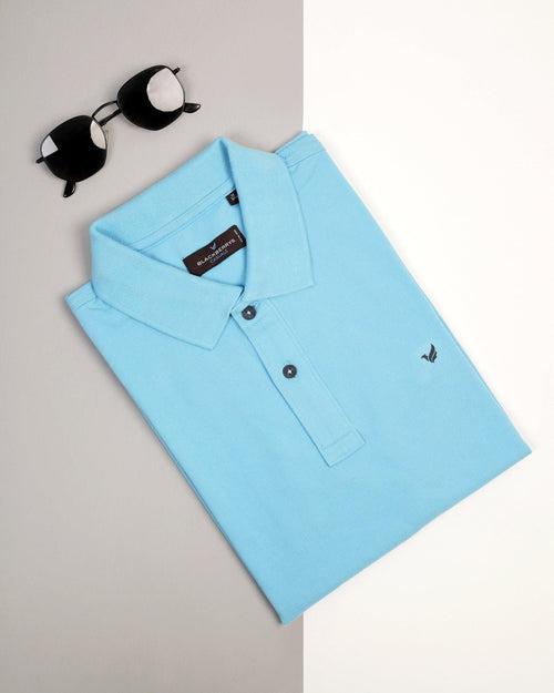 Polo Light Blue Solid T-Shirt - Bright