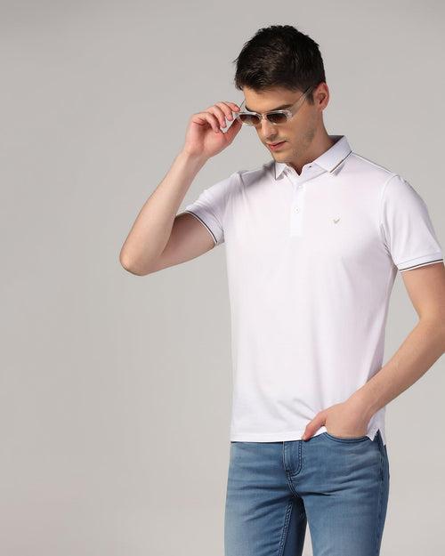 Polo White Solid T-Shirt - Emerald