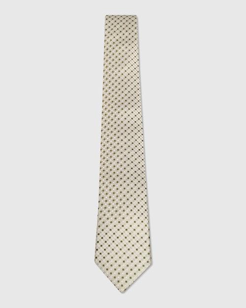 Silk Moss Green Printed Tie - Under