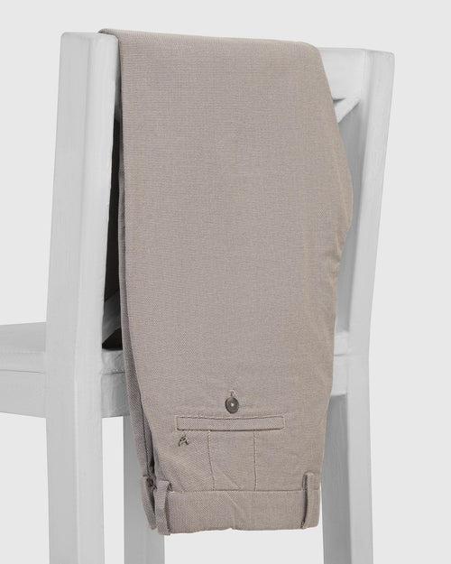 Slim Comfort B-95 Casual Grey Solid Khakis - Oscar