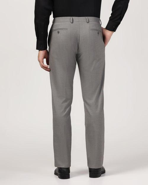 Slim Comfort B-95 Formal Grey Textured Trouser - Misco