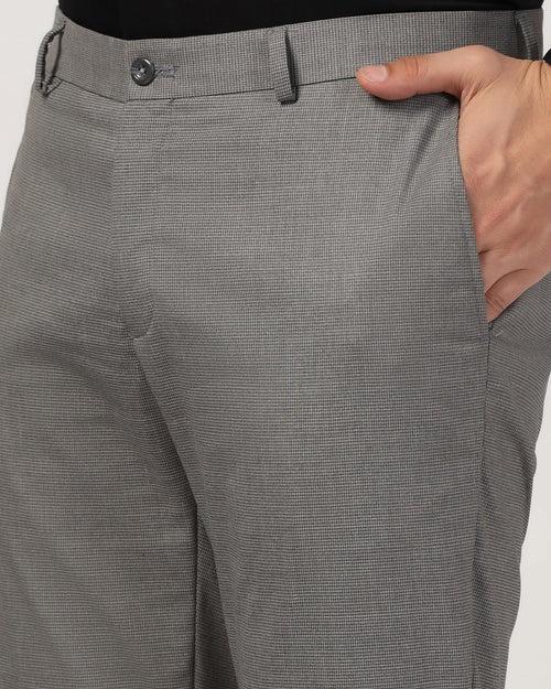 Slim Comfort B-95 Formal Grey Textured Trouser - Misco