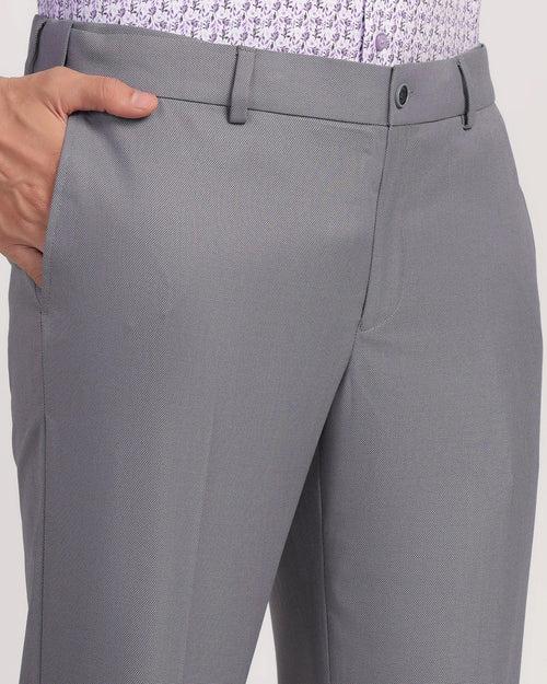 Slim Comfort B-95 Formal Grey Textured Trouser - Passion