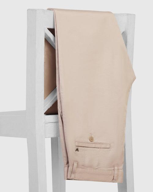 Slim Fit B-91 Casual Beige Solid Khakis - Mark