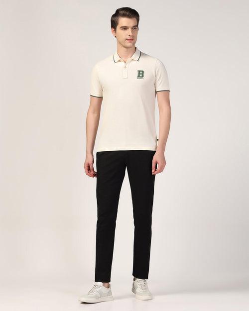 Slim Fit B-91 Casual Black Solid Khakis - Mint