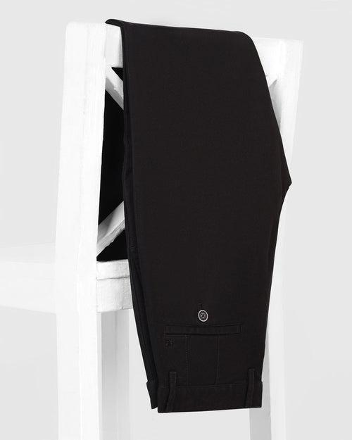 Slim Fit B-91 Casual Black Solid Khakis - Mint