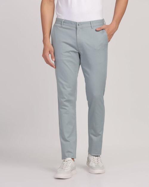 Slim Fit B-91 Casual Powder Blue Textured Khakis - Duncan