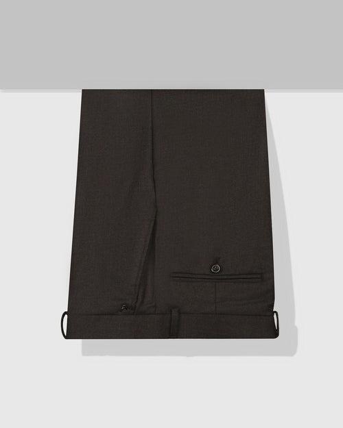 Slim Fit B-91 Formal Brown Textured Trouser - Zing