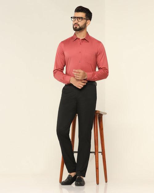 TechPro Super Slim Phoenix Formal Black Striped Trouser - Tofort