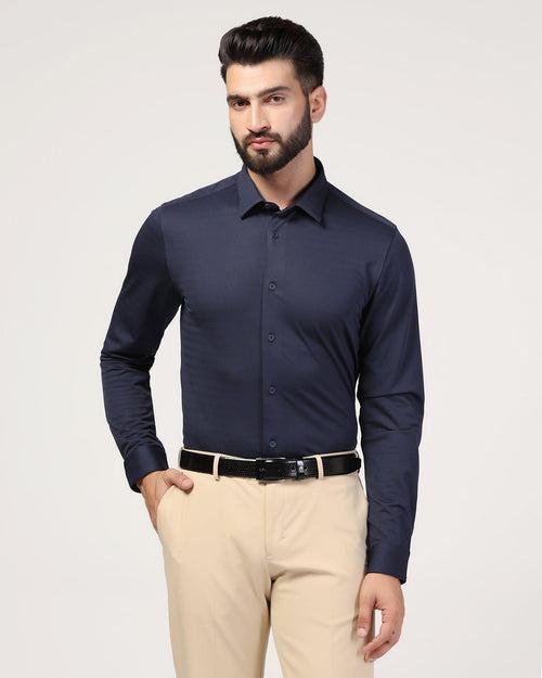 TechPro Formal Navy Stripe Shirt - Keish