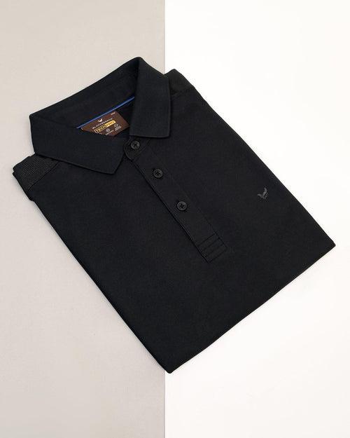 TechPro Polo Black Solid T-Shirt - Lewis