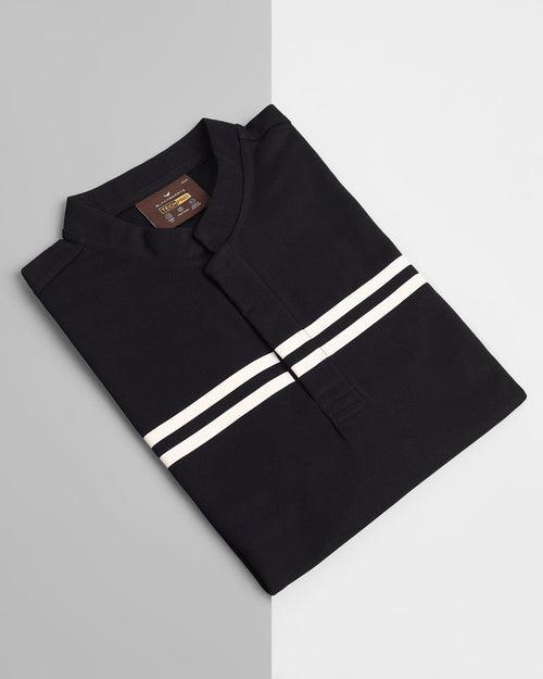 TechPro Polo Black Stripe T-Shirt - Saylor