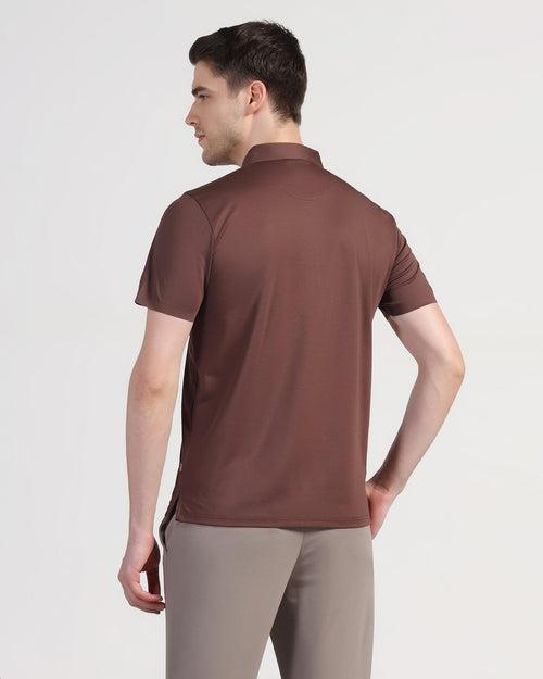 TechPro Polo Brown Solid T-Shirt - Luffy