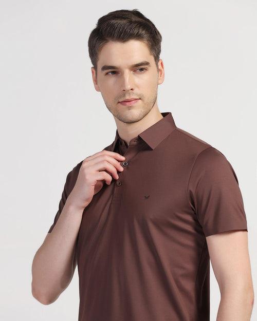 TechPro Polo Brown Solid T-Shirt - Luffy