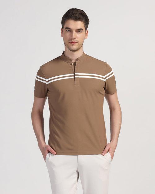 TechPro Polo Brown Stripe T-Shirt - Saylor