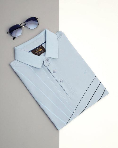 TechPro Polo Powder Blue Printed T-Shirt - Bragg