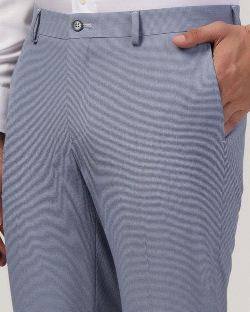 Temptech Slim Comfort B-95 Formal Light Blue Textured Trouser - Duke