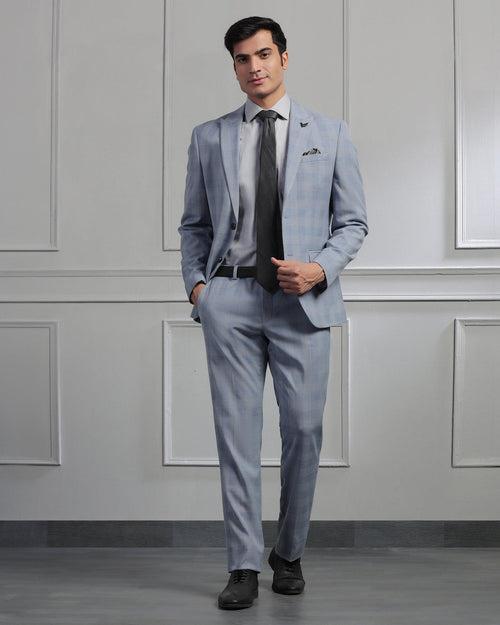 Two Piece Blue Check Formal Suit - Jayce