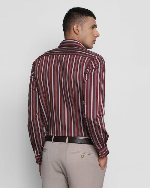 Formal Maroon Striped Shirt - Gloster