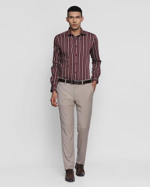 Formal Maroon Striped Shirt - Gloster