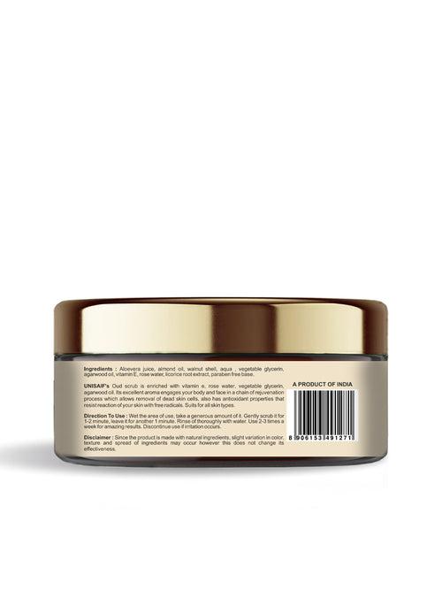 Oud Organic Scrub (50g) With Agarwood Oil |Hydration| Freshness| Exfoliation| Cleansing