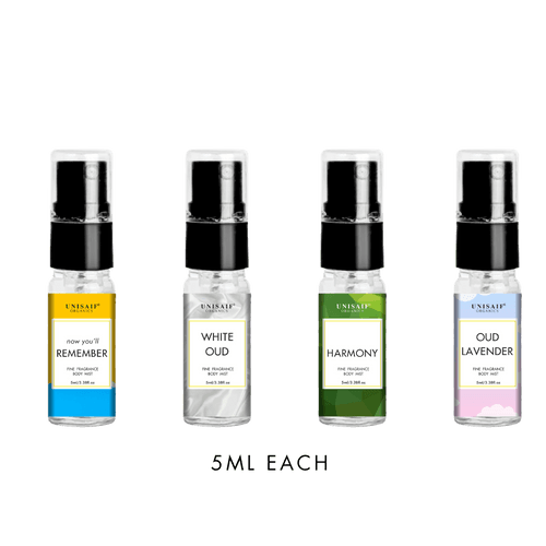 Unisex Body Mist Trial Pack 4 X 5ml Each