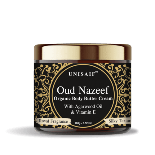 Oud Nazeef Organic Body Butter Cream (100g) With Agarwood Oil, Vitamin E |Skin Dryness| Moisturization| Soothing Effect