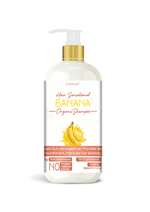 Banana Organic Shampoo (300ml) | Repairs Damage| Indepth Nourishment| Improves Hair Elasticity| NO SULPHATE NO PARABEN