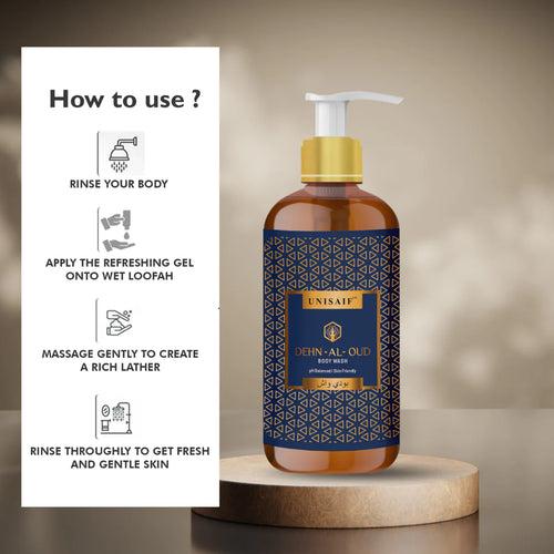 Dehn-al-Oud Arabian Luxury Organic Body wash (300ml) | Sulphate & Paraben Free| Skin Friendly| Optimum PH| Nourishing