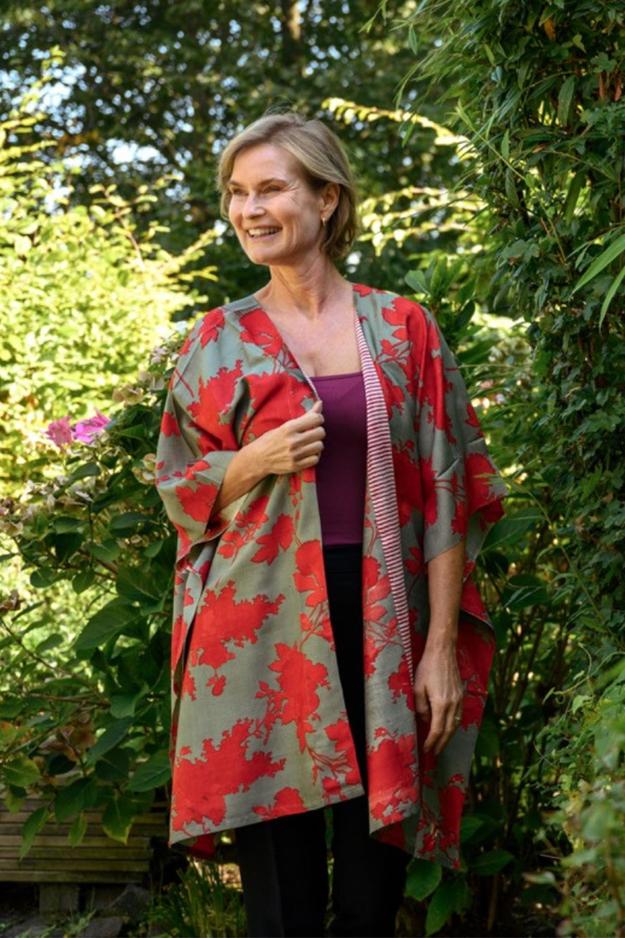 Poppy Eri Peace silk Kimono