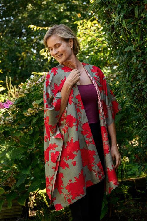 Poppy Eri Peace silk Kimono