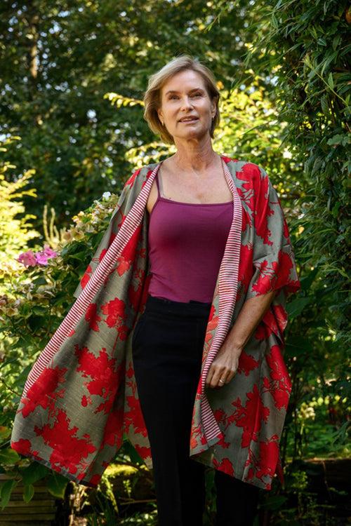 Poppy Eri Peace silk Kimono