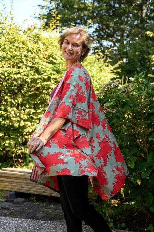 Poppy Eri Peace silk Kimono