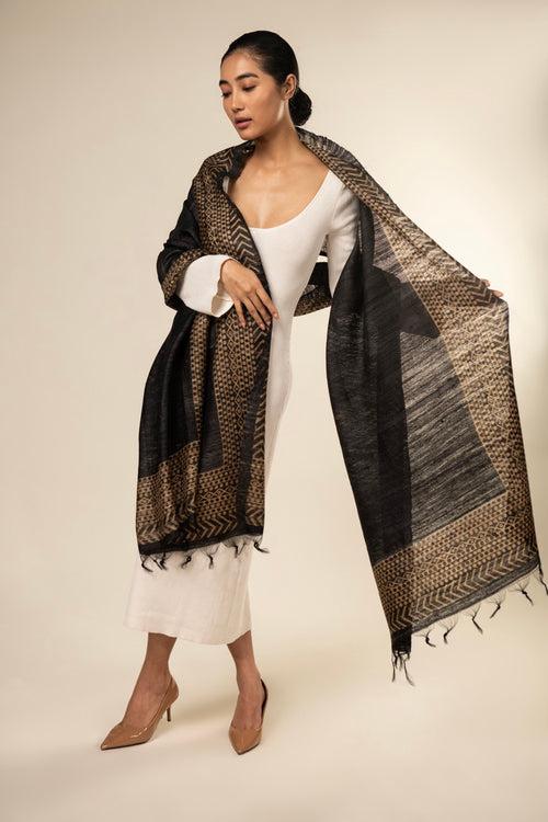 Spotted Tussar Peace Silk 3 in 1 Cape