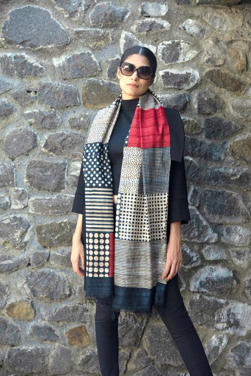 The 'Amalgamation' Tussar Silk Scarf