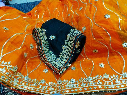 Pure Organza Bright Colour Beautiful Gotapatti Work With Semi Stiched, bitu, NR