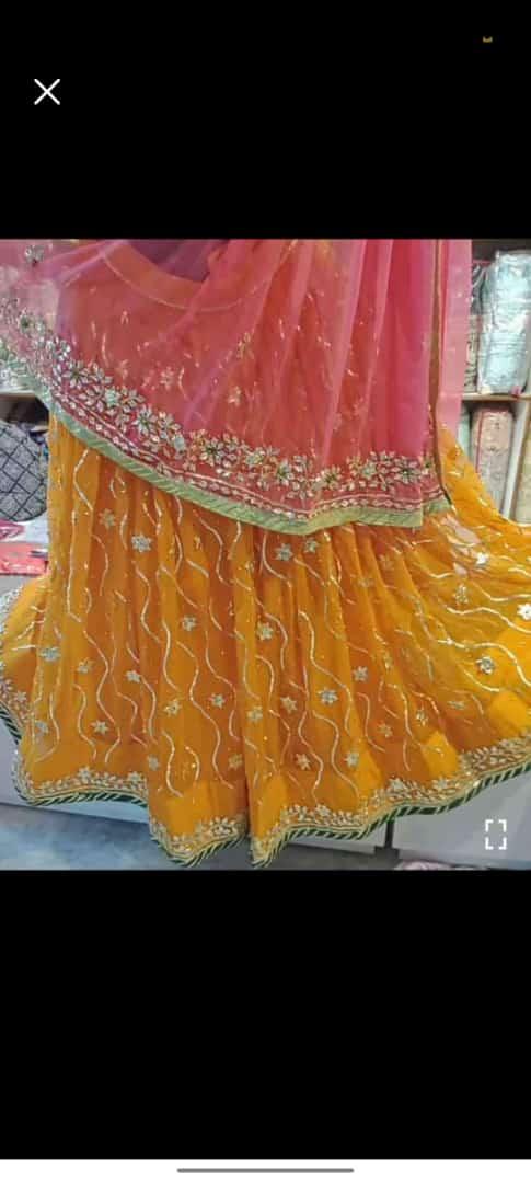 Pure Organza Bright Colour Beautiful Gotapatti Work With Semi Stiched, bitu, NR