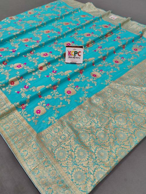 Pure Khaddi Waterzari Sarees Handloom Banarasi Weaving Saree