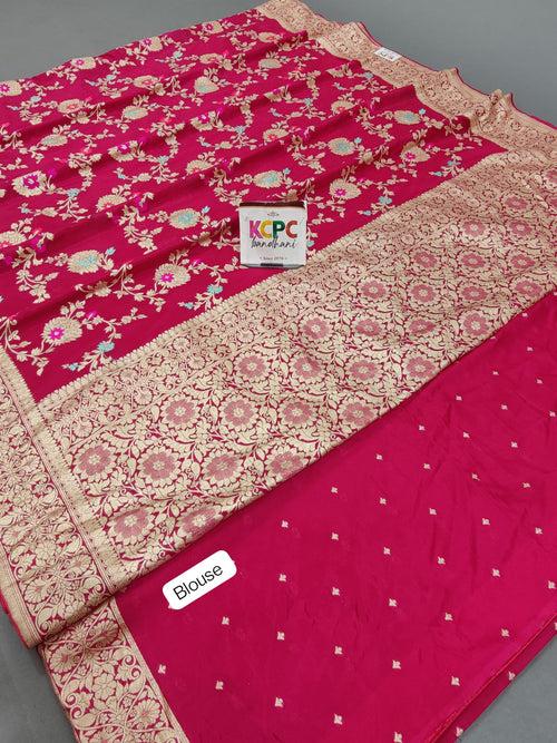 Pure Khaddi Waterzari Sarees Handloom Banarasi Weaving Saree