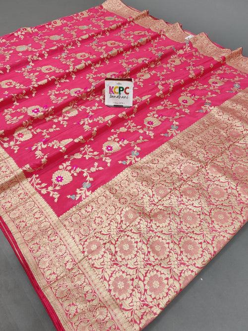 Pure Khaddi Waterzari Sarees Handloom Banarasi Weaving Saree