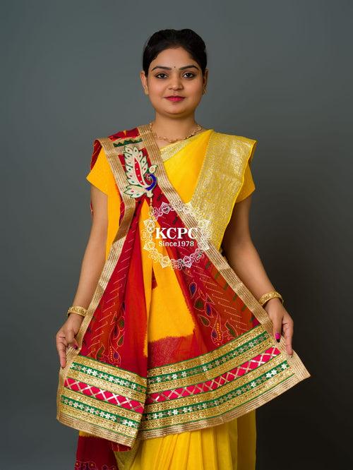 Rajasthani Semi Georgette Marwadi odhna stole, OR, RSC