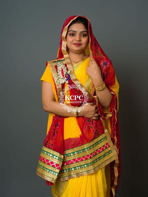 Rajasthani Semi Georgette Marwadi odhna stole, OR, RSC