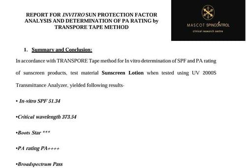 Sunscreen lotion -SPF 50PA++