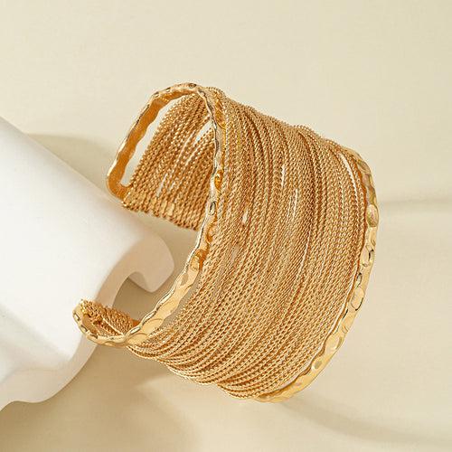 Beautiful Open-end Gold Plated Alloy Bracelet For Woman