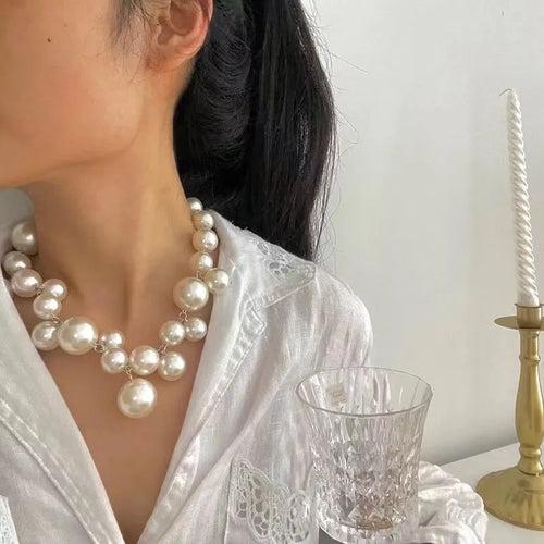 Bohemian Vintage Style Mixed Sizes Pearls Necklace For Women