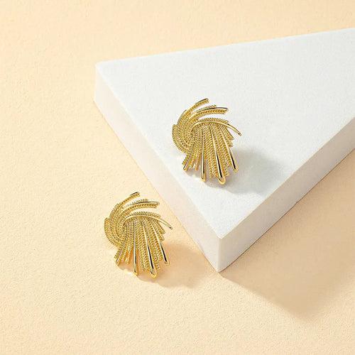 Gold Plated Fireworks Alloy Stud Earring For Women