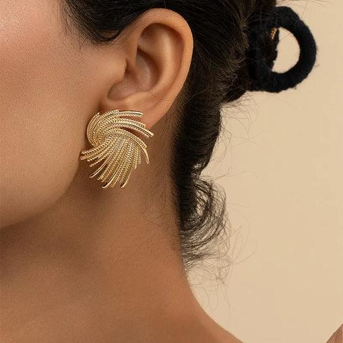 Gold Plated Fireworks Alloy Stud Earring For Women